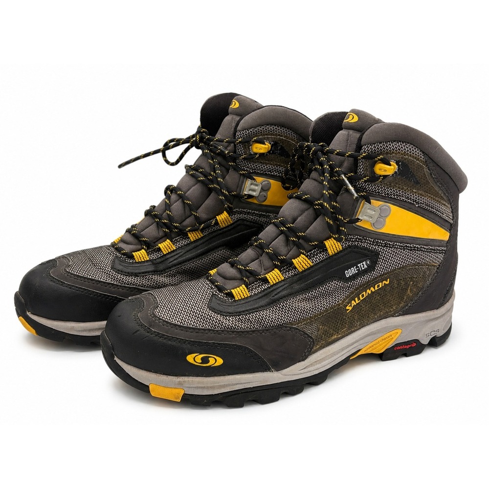 Salomon Revo SCS GTX Mens 9.5 Grey Black Waterproof GORE-TEX Hiking Boots 418774
